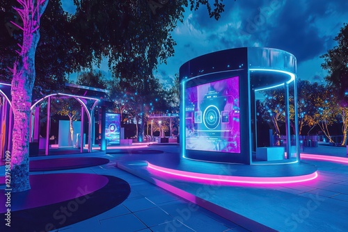 Creative outdoor venue employs holography for photography direction.