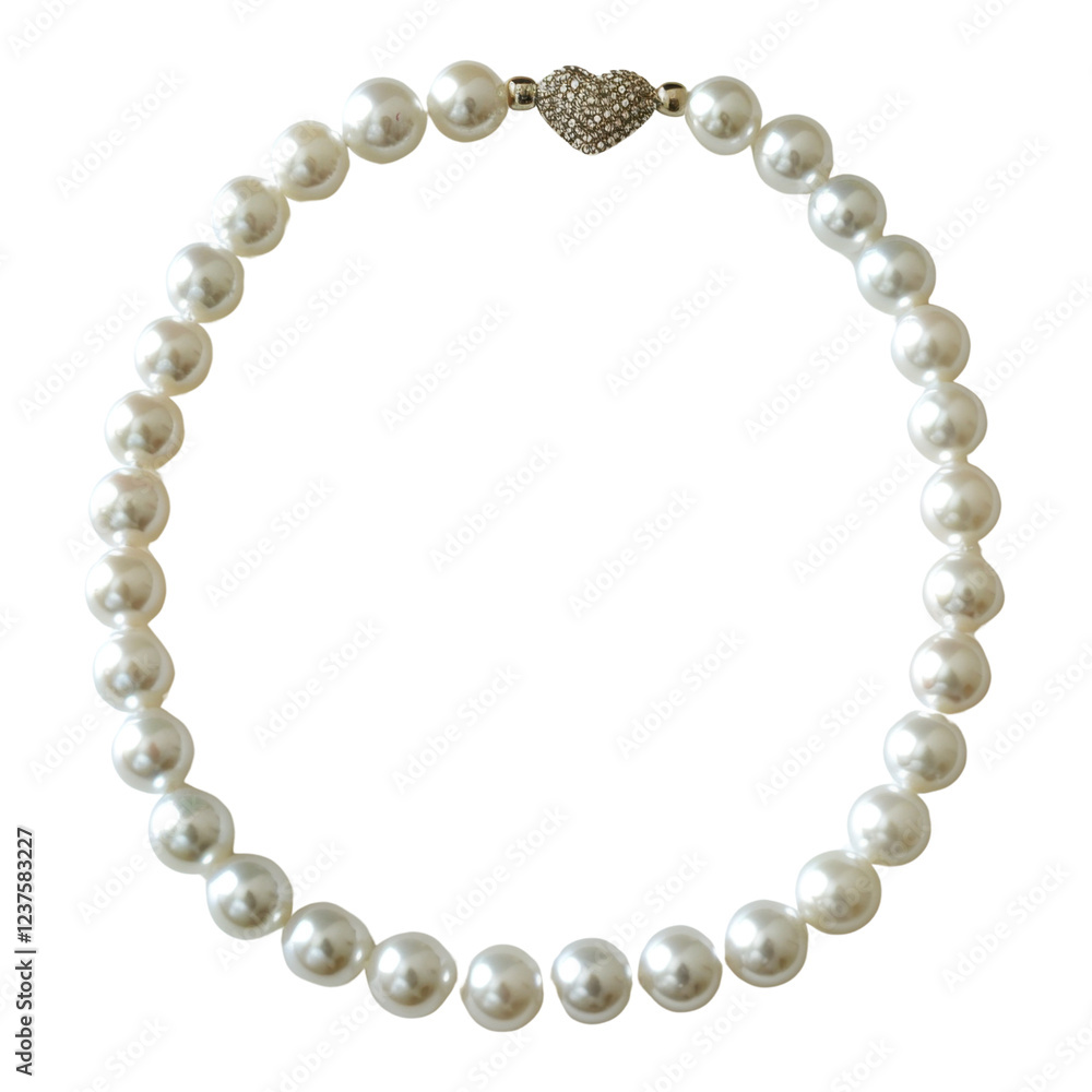 Elegant pearl necklace with heart shaped clasp, perfect for special occasions. This timeless jewelry piece adds touch of sophistication to any outfit Elegant pearl necklace with heart shaped clasp, perfect for special occasions. This timeless jewelry piece adds touch of sophistication to any outfit