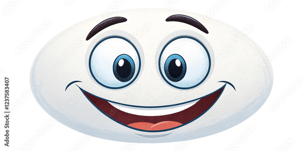 A Smiley Face Isolated on a White Background A Smiley Face Isolated on a White Background