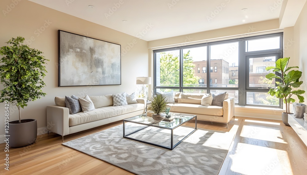 Fototapeta premium Modern Living Room Sunlight Interior Design