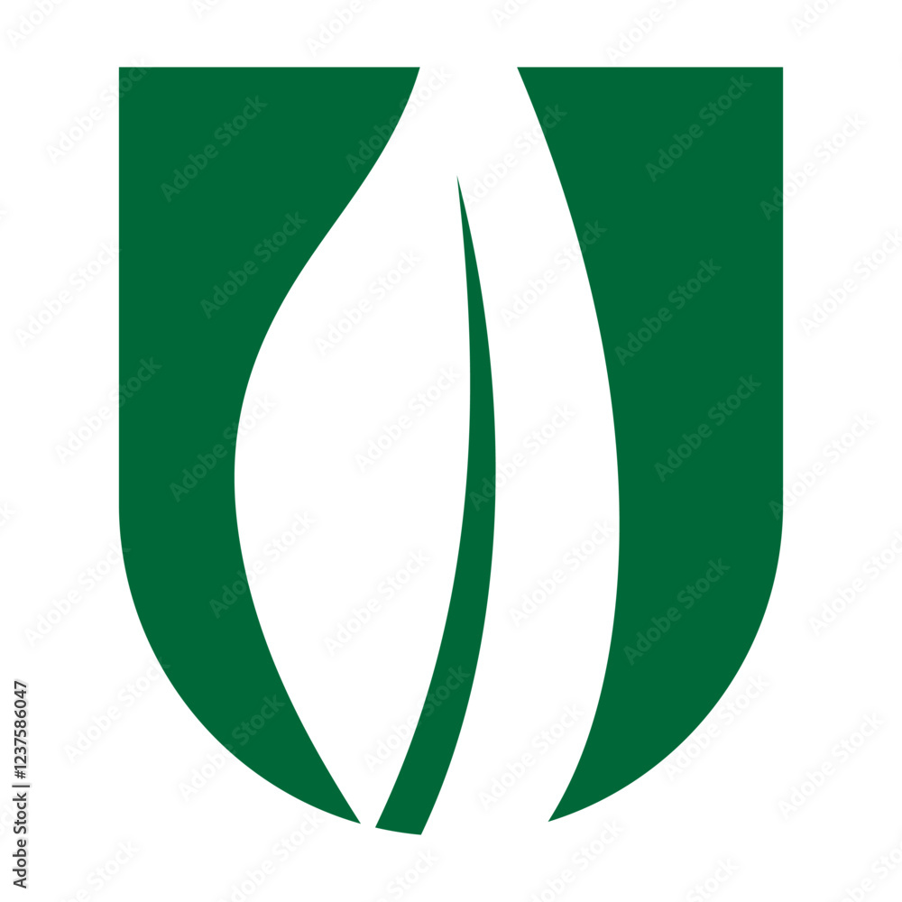 U leaf initial letter logo design U leaf initial letter logo design