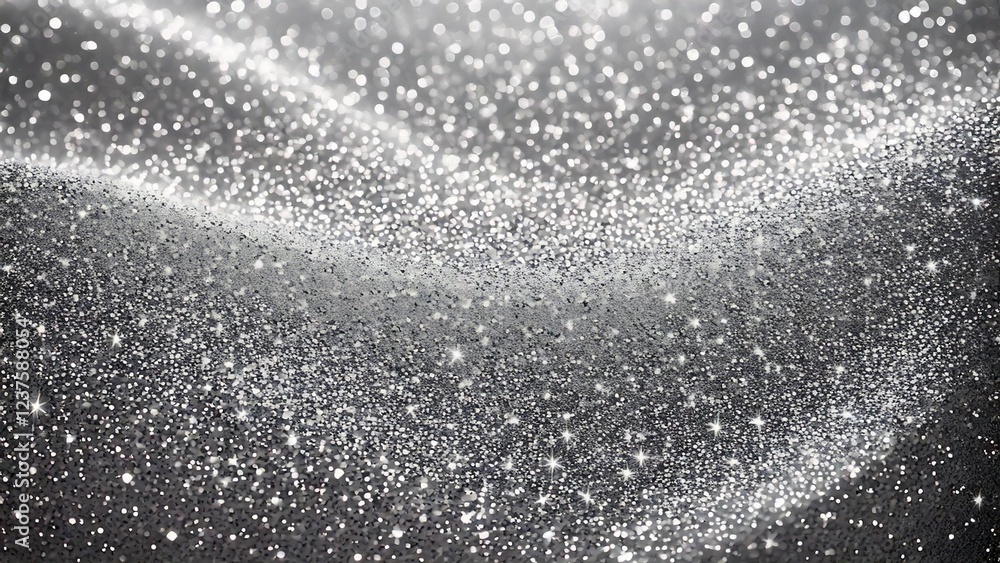 Obraz premium 魔法のようなキラキラ背景素材 16:9サイズ AI生成素材 シルバー