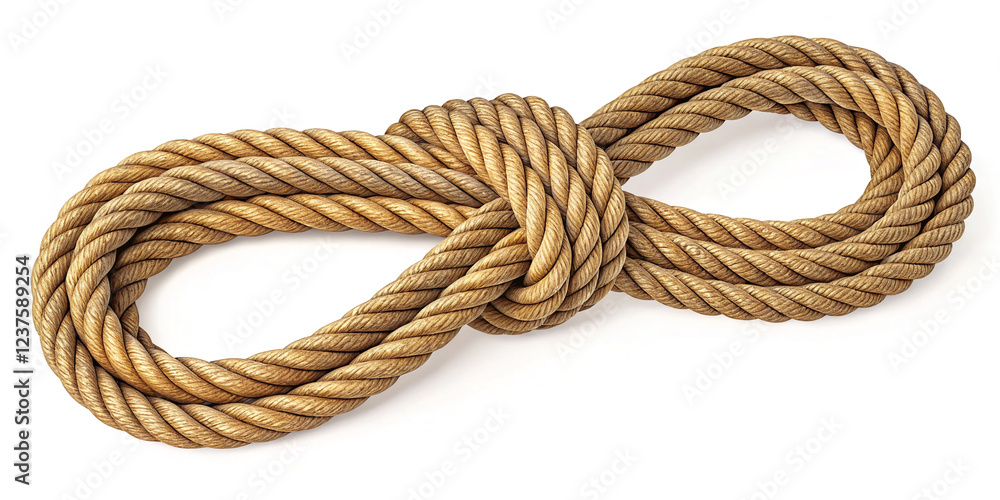 A Tangled Rope Isolated on a White Background, Symbolizing Complexity and Challenges A Tangled Rope Isolated on a White Background, Symbolizing Complexity and Challenges