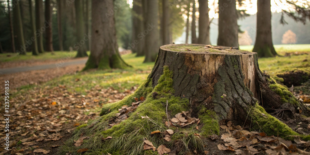 Fototapeta premium Natural Tree Stump Isolated on a Clean Background for Rustic Decor