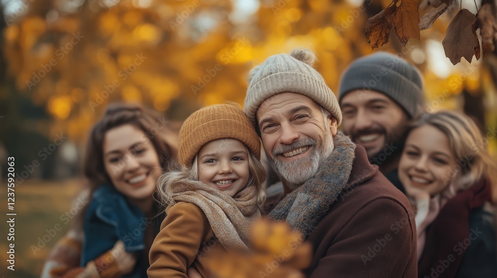 Portrait of a happy family with grandparents and parents with children smiling Portrait of a happy family with grandparents and parents with children smiling