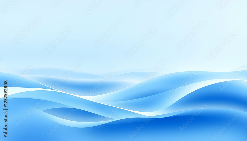 abstract blue waves, gentle undulating shapes, soft gradients, serene aquatic landscape, minimalist design, tranquil water surface, ethereal atmosphere, dreamy texture, cool tones, smooth curves, calm abstract blue waves, gentle undulating shapes, soft gradients, serene aquatic landscape, minimalist design, tranquil water surface, ethereal atmosphere, dreamy texture, cool tones, smooth curves, calm
