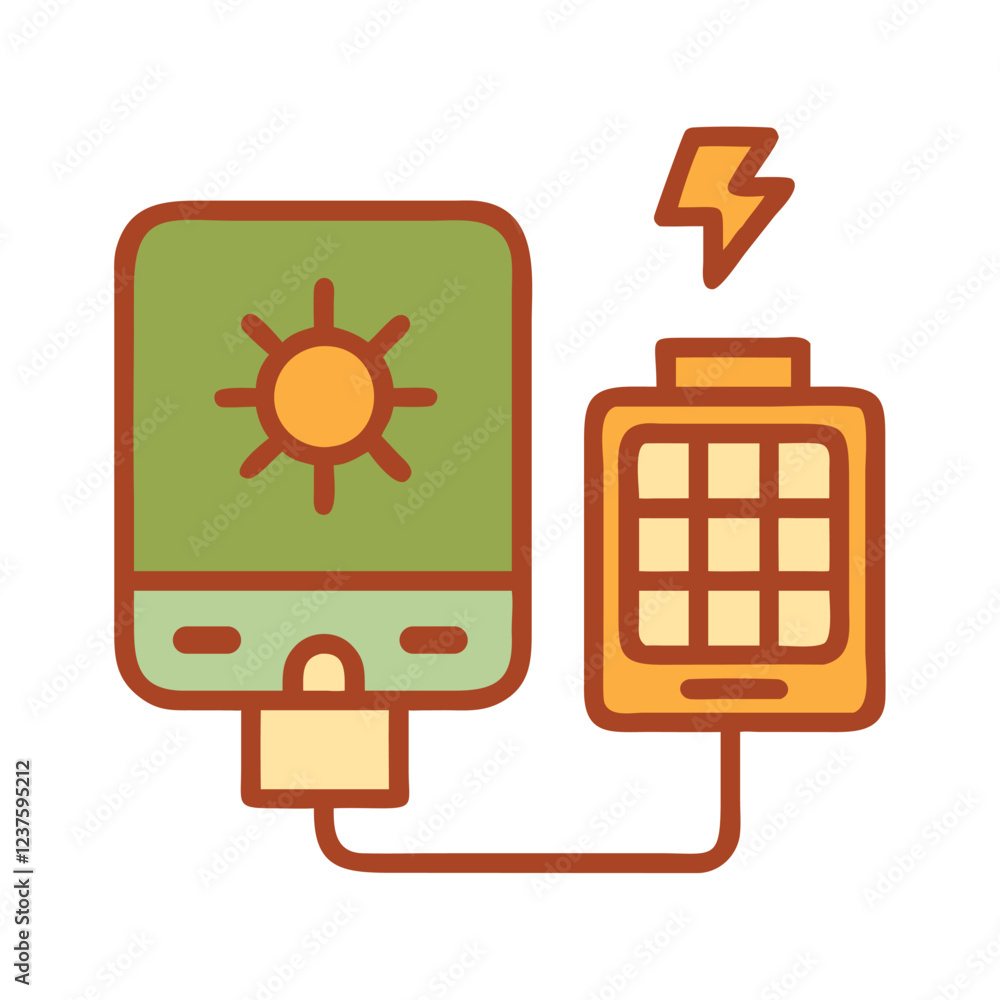 Solar Powered Phone Charger Icon