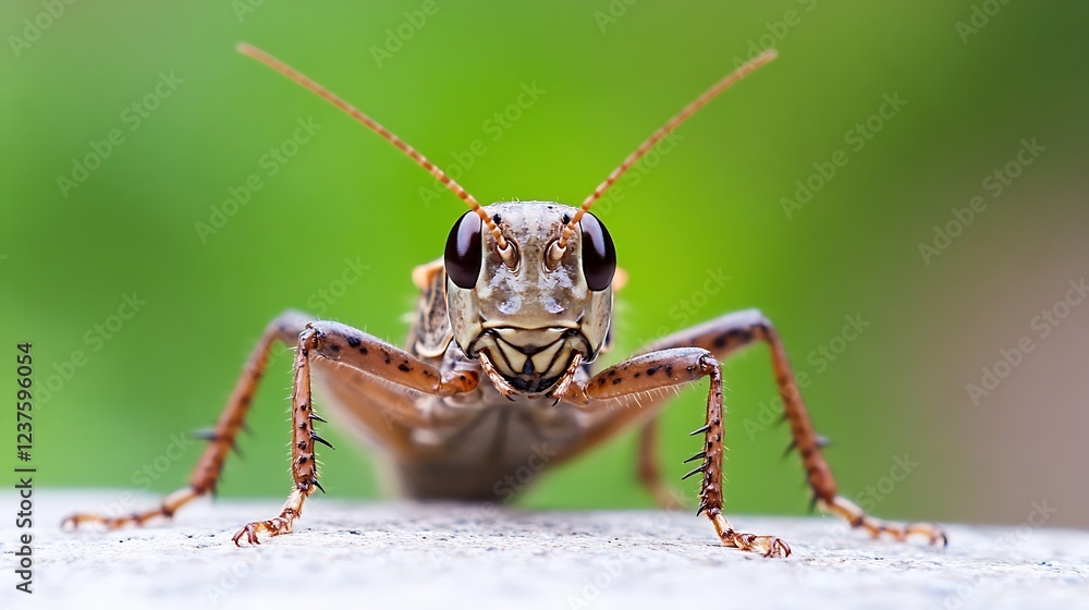 CloseUp of Cricket Insect on Natural Stone Surface : Generative AI CloseUp of Cricket Insect on Natural Stone Surface : Generative AI