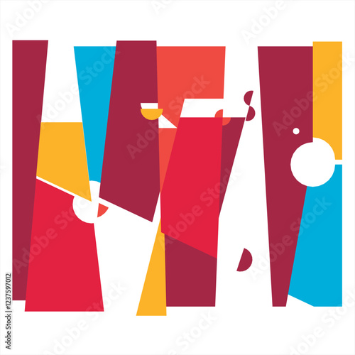 Abstract vector design of cubist art in earth tones
