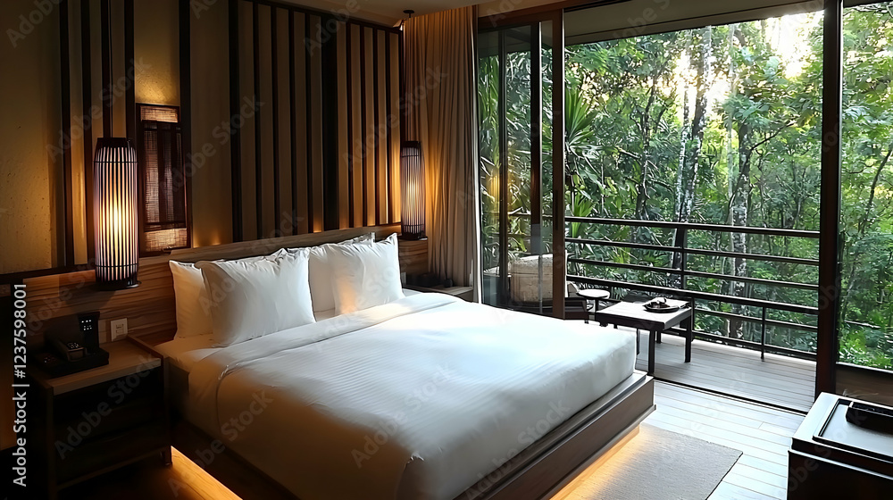 Jungle view hotel room, king bed, balcony Jungle view hotel room, king bed, balcony