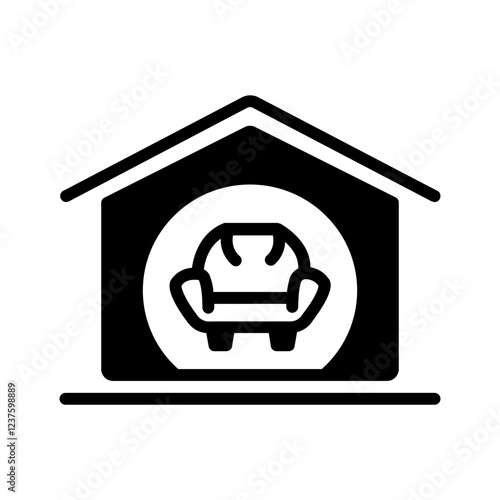 Vector solid black icon for Home furnishing