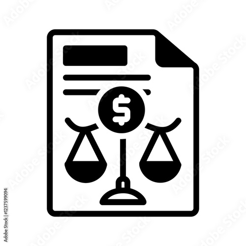 Vector solid black icon for Balance sheet