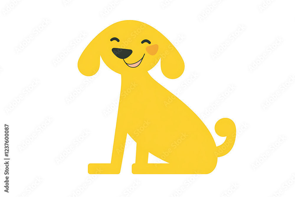 A charming flat vector illustration of a friendly dog with a playful expression A charming flat vector illustration of a friendly dog with a playful expression