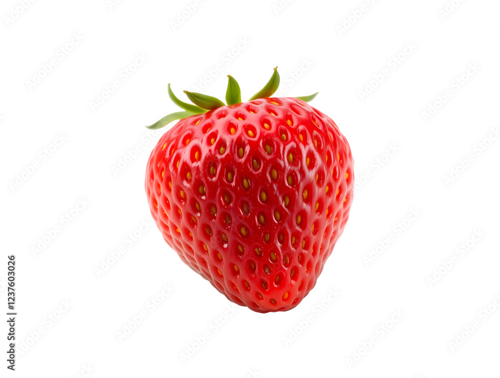 A red juicy strawberry on transparent background A red juicy strawberry on transparent background
