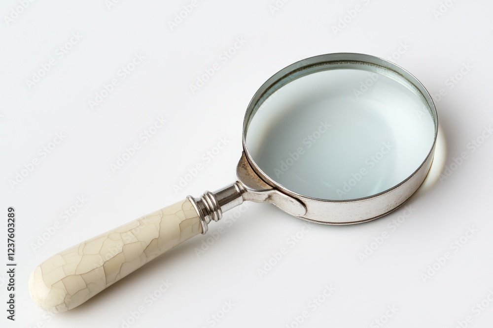 Antique Magnifying Glass with Cracked Handle Antique Magnifying Glass with Cracked Handle