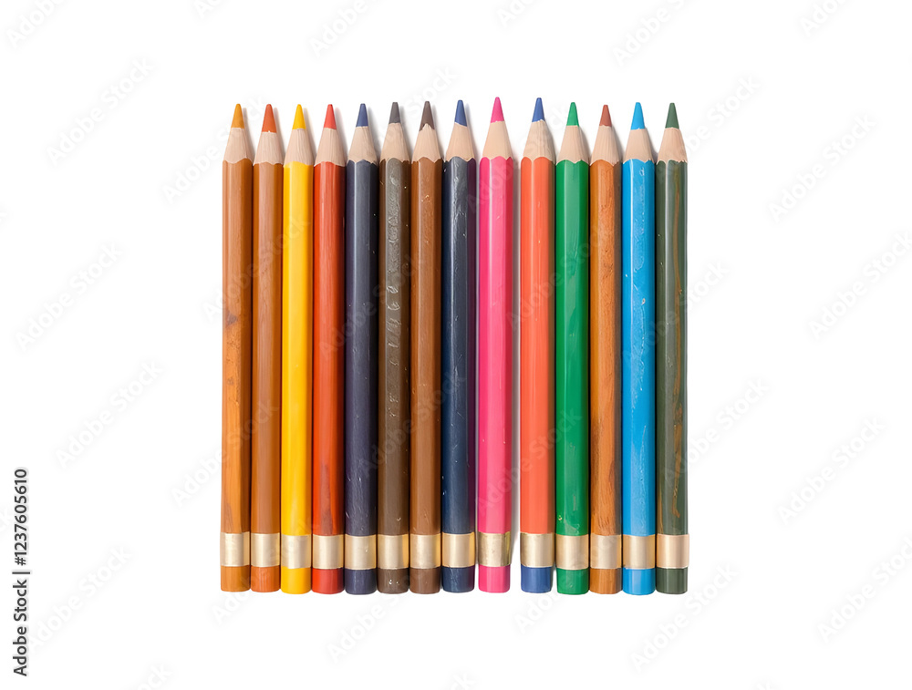 Fototapeta premium A set of color pencils for kids, colorful pencils 