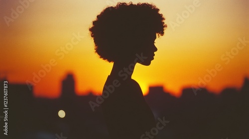 Wallpaper Mural silhouette of woman at sunset Torontodigital.ca