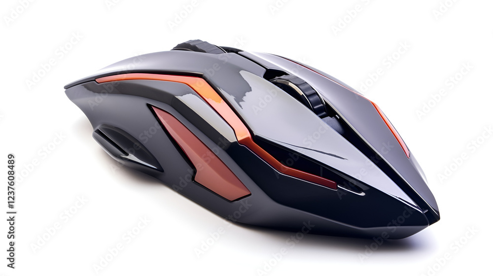 Sleek rgb tech mouse close-up