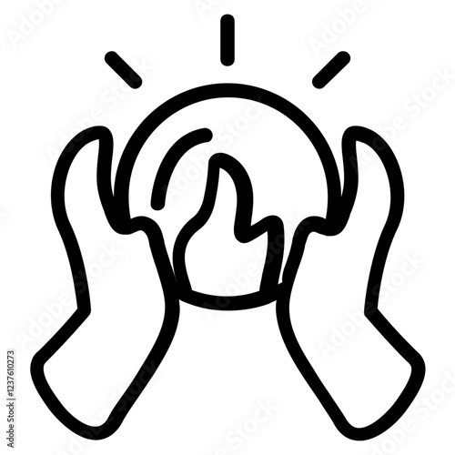 Energy Ball Line Icon