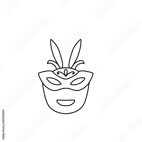 Carnival mask outline 