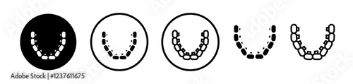 Lingual braces icon set. vectors for apps and website designs