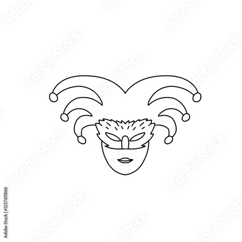 Carnival mask outline 