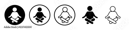 Meditating icon set. vectors for apps and website designs