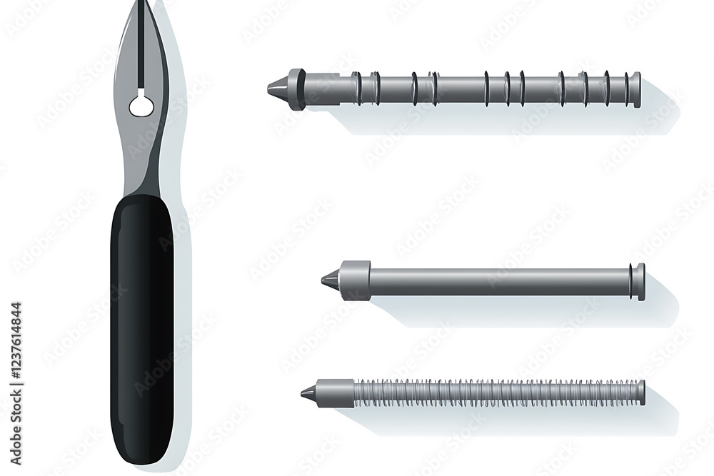 A flat vector illustration of a screwdriver on a white background A flat vector illustration of a screwdriver on a white background