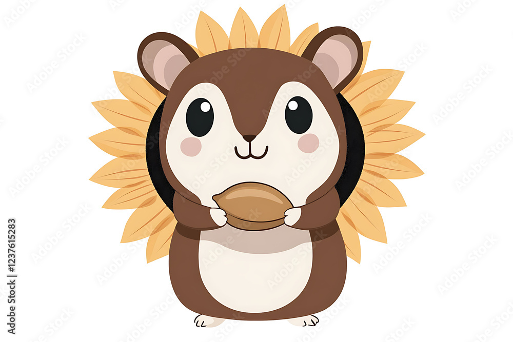 Obraz premium A cute flat vector illustration of a small hamster, perfect for animal lovers and children's designs