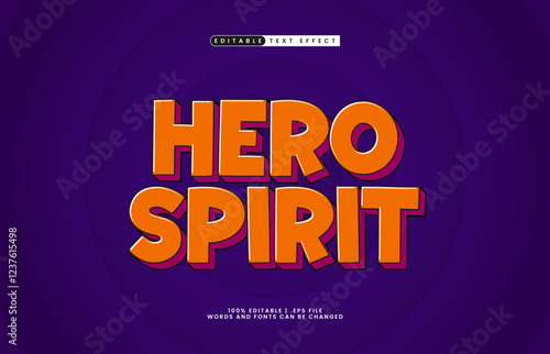 hero spirit editable text effect with a hero and kids text style