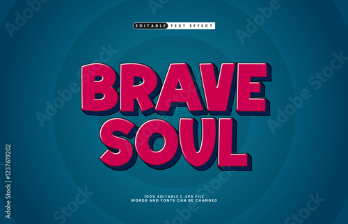 brave soul editable text effect with a hero and kids text style