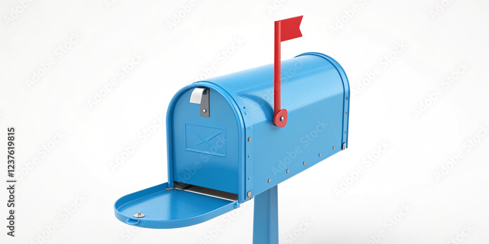 An Engaging Blue Mailbox Isolated on a Background for Mail Services An Engaging Blue Mailbox Isolated on a Background for Mail Services