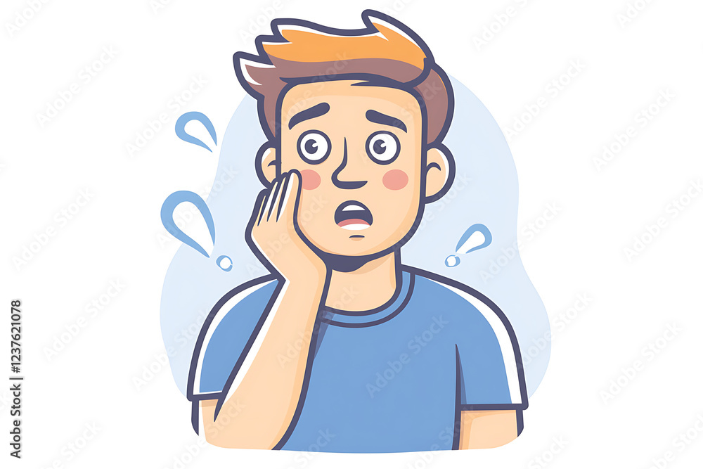 A flat vector illustration of a surprised person with a colorful and expressive design A flat vector illustration of a surprised person with a colorful and expressive design