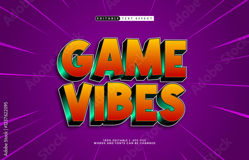 game vibes editable text effect with a play and kids text style