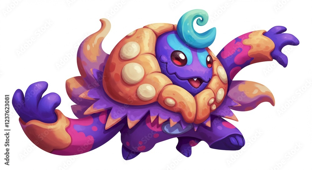 Playful Colorful Cartoon Creature Fantasy Design Digital Art Playful Colorful Cartoon Creature Fantasy Design Digital Art