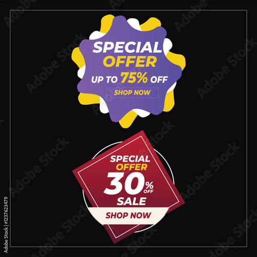 Sale tags collection Special offer labels Black Friday