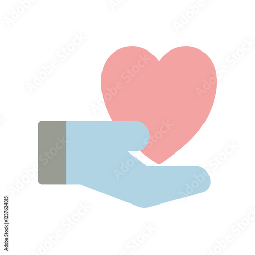 hand hearth flat icon illustration