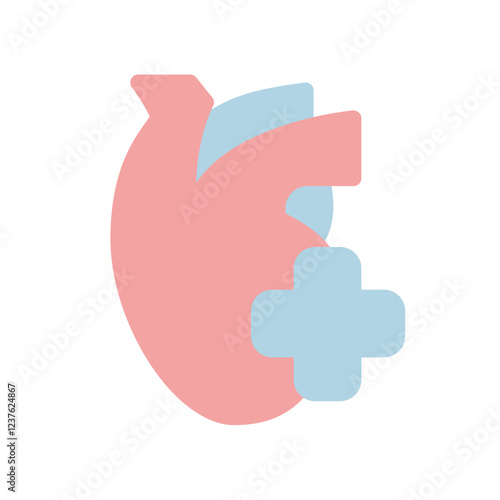 hearth health flat icon illustration