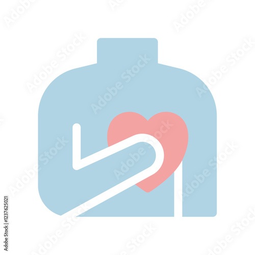 human hold hearth flat icon illustration