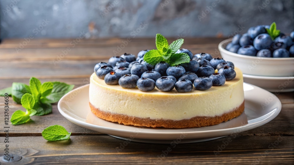 Cheesecake with Blueberries on a Plate, cheesecake, dessert, cheesecake, dessert, plate, blueberries Cheesecake with Blueberries on a Plate, cheesecake, dessert, cheesecake, dessert, plate, blueberries