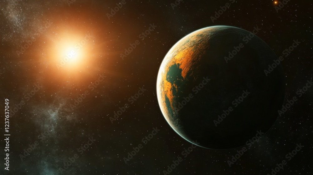A futuristic space telescope capturing a breathtaking exoplanet A futuristic space telescope capturing a breathtaking exoplanet