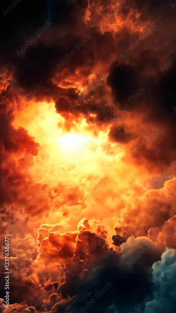Fiery sunset cloudscape, dramatic sky, atmospheric background, ideal for fantasy or apocalyptic themes Fiery sunset cloudscape, dramatic sky, atmospheric background, ideal for fantasy or apocalyptic themes