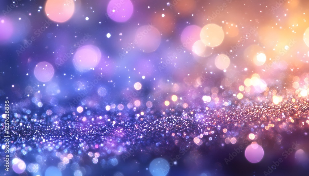 Glittering Purple and Gold Bokeh Background Glittering Purple and Gold Bokeh Background