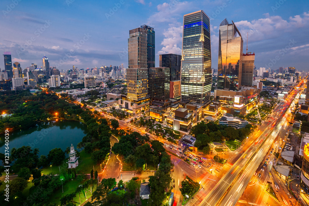 Naklejka premium Background Bangkok city