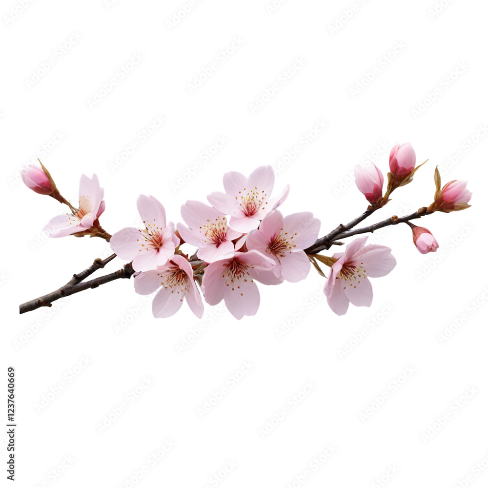 Naklejka premium cherry blossom isolated on white