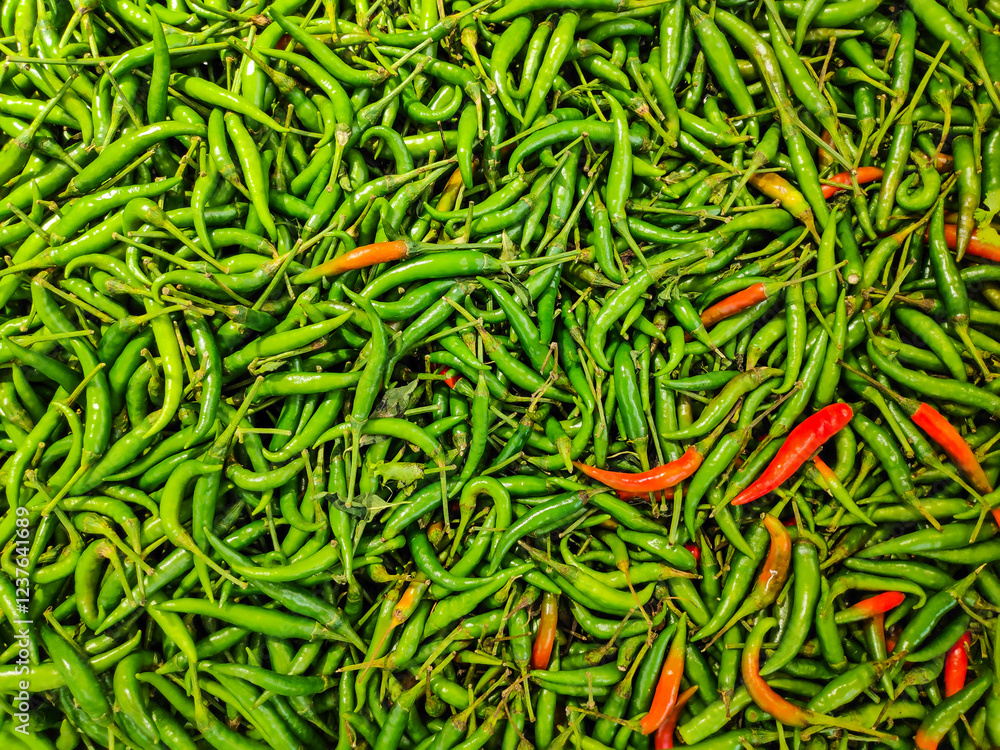 Chili peppers in a restaurant for background Chili peppers in a restaurant for background