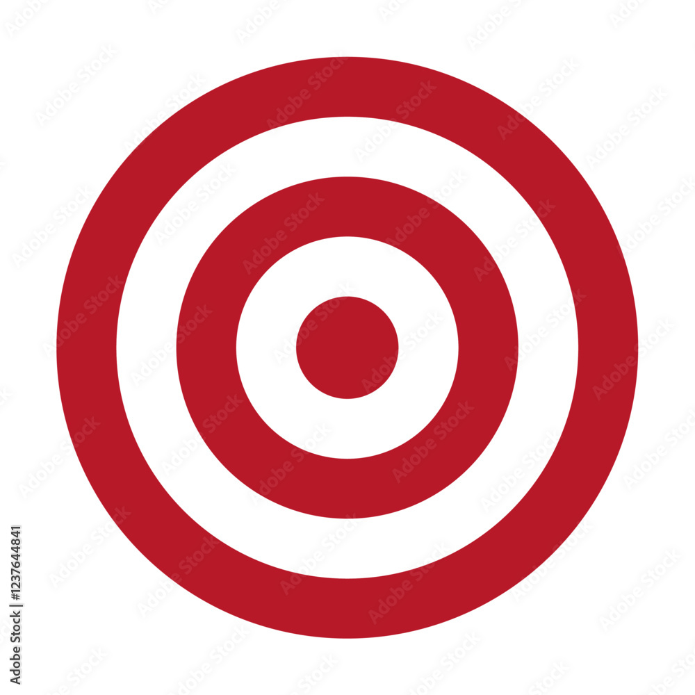 Red and white bullseye target isolated on a transparent background. Representing precision, focus, and accuracy in achieving goals. A free standing, big Target sign. Vector illustration Red and white bullseye target isolated on a transparent background. Representing precision, focus, and accuracy in achieving goals. A free standing, big Target sign. Vector illustration