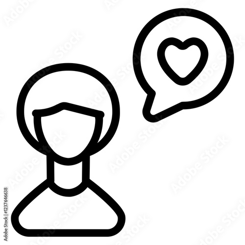 Boy love Line Icon