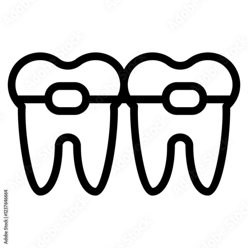 Braces tooth Line Icon