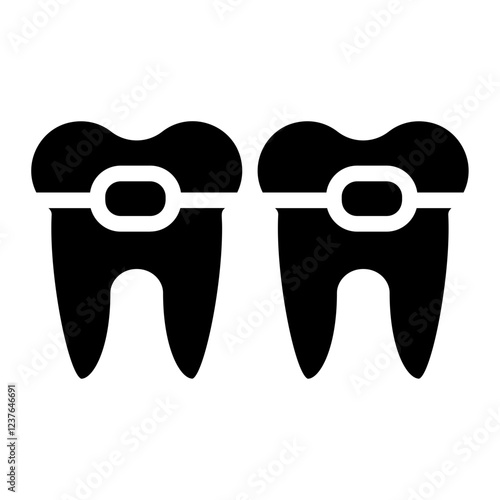 Braces tooth Solid Icon